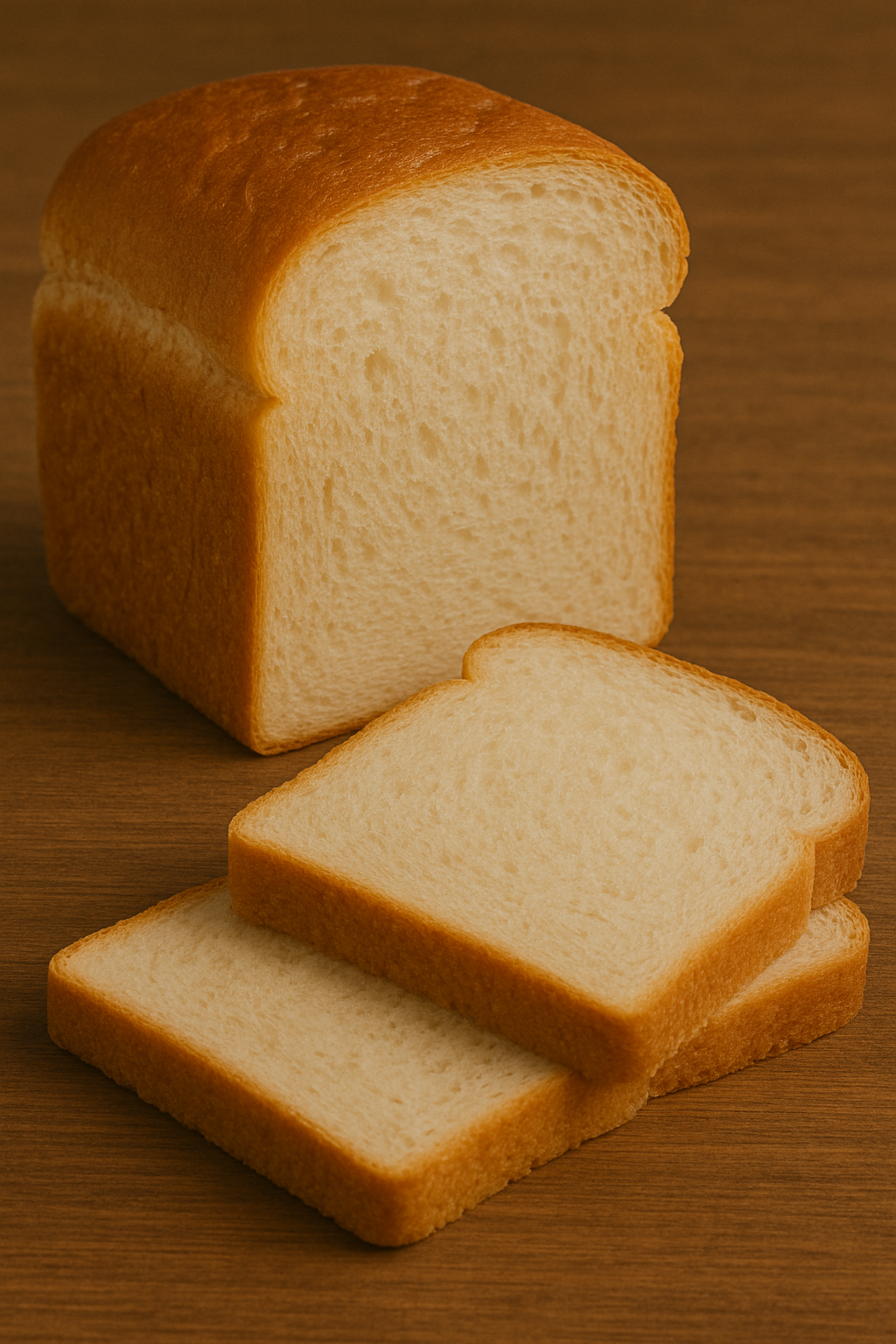 Loaf of white bread with slices showing refined grains