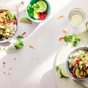 Healthy dishes on table